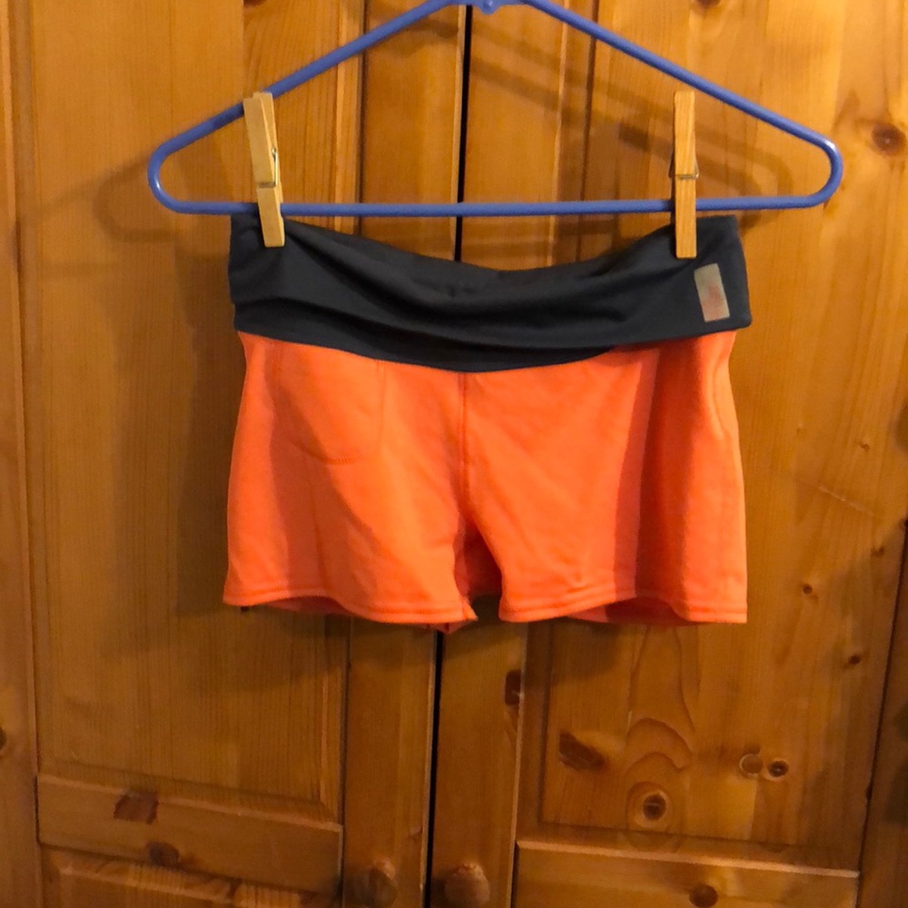 Zella girl orange gray shorts fits like xs